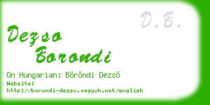 dezso borondi business card