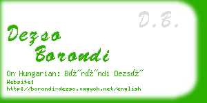 dezso borondi business card